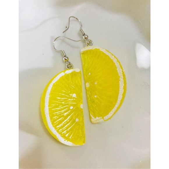 Lemon Slice Statement Earrings - Picture 1 of 3
